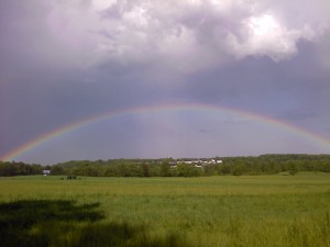 Full rainbow over Garth Miller Farm Copley Ohio 2011